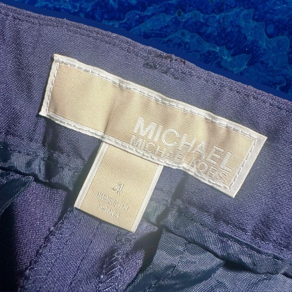 MICHAEL Michael Kors Navy Blue ‘Miranda Mid-Rise Slim Leg Ankle Length Pants’ 4 - Picture 4 of 13